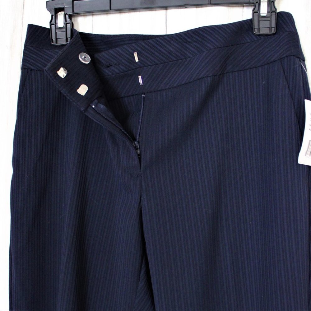 Briggs New York Navy Pinstripe Dress Slacks